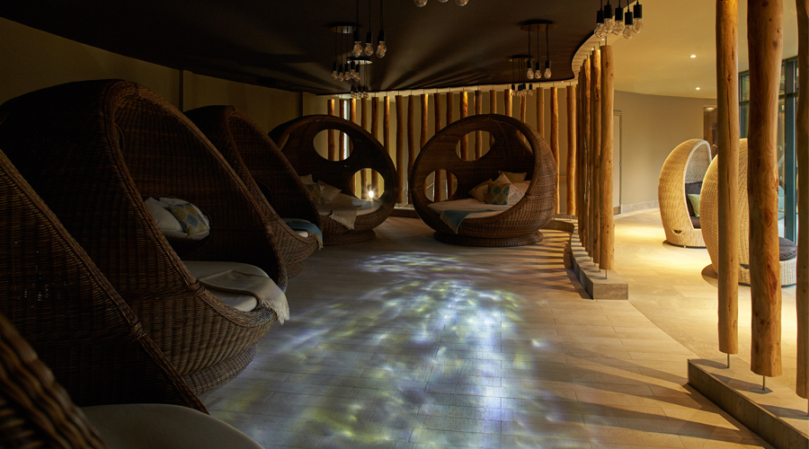 area with multiple relax beds