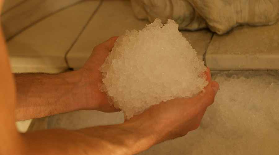 handful of crushed ice