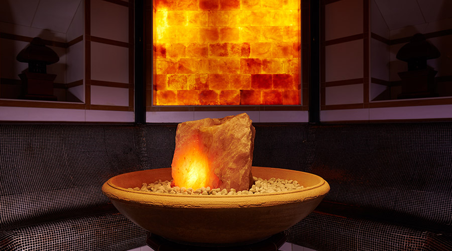 salt steam with block of mineral in the middle