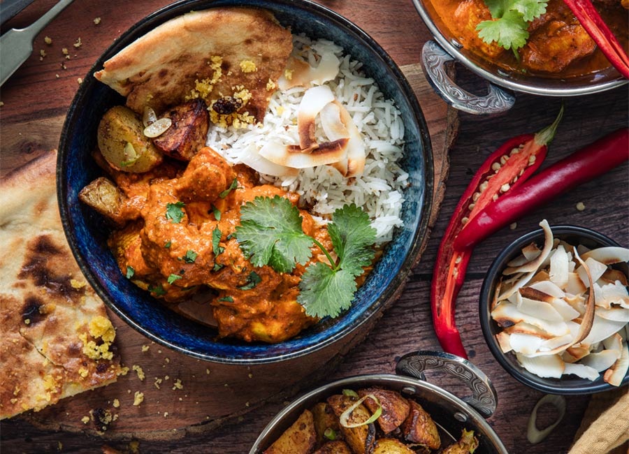 Selection of Indian dishes.