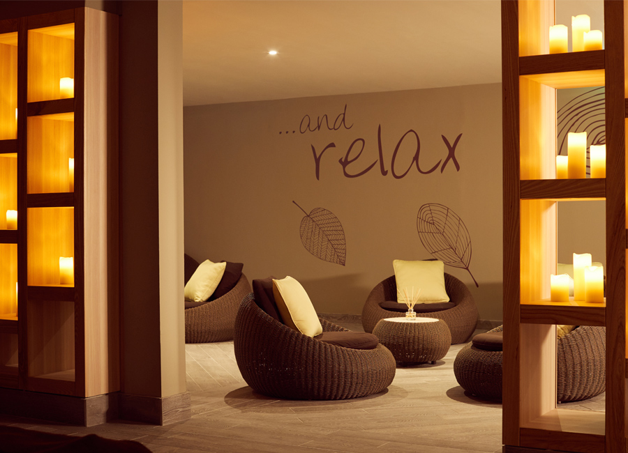 relax area with candles 