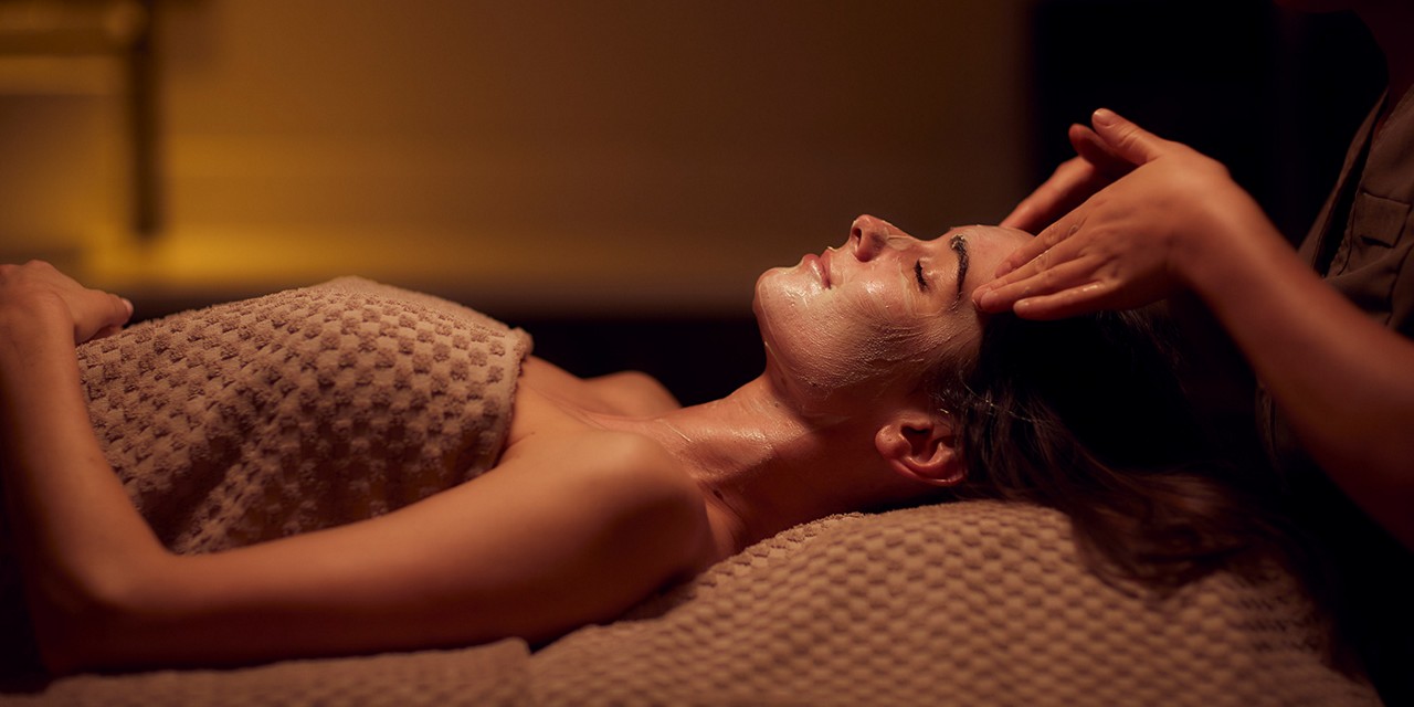 Woman having a relaxing facial.